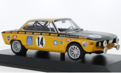 Bmw 2800 1/18 Minichamps CS No.14 Alpina 24h Spa 1970 diecast model cars