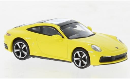 Diecast model cars Porsche 992 4S 1/87 Minichamps 911  Carrera yellow 2019 Porsche 992 4S 1/87 Minichamps 911  Carrera yellow 2019 diecast model cars