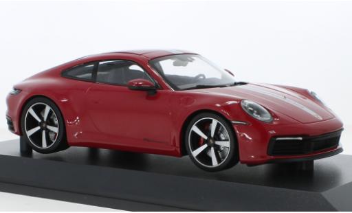 Diecast model cars Porsche 992 4S 1/18 Minichamps 911  Carrera red/grey 2019 Porsche 992 4S 1/18 Minichamps 911  Carrera red/grey 2019 diecast model cars