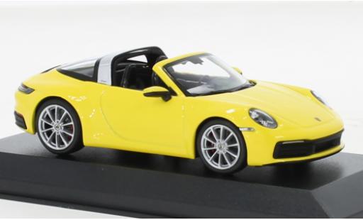 Porsche 992 Targa 1/43 Minichamps 911  4S yellow 2020 diecast model cars