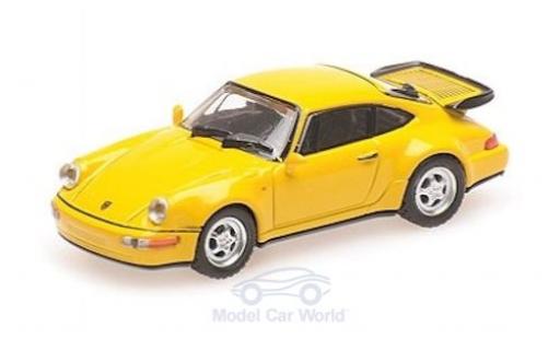 Porsche 964 Turbo 1/18 Minichamps 911 () Turbo yellow 1990 diecast model cars