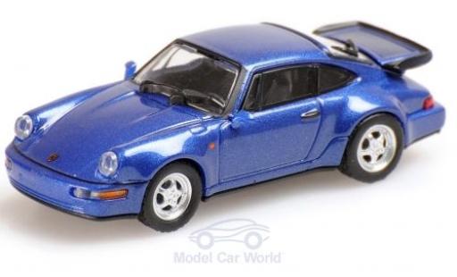 Porsche 964 Turbo 1/18 Minichamps 911 () Turbo metallic blue 1990 diecast model cars