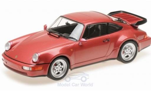 Porsche 964 Turbo 1/18 Minichamps 911 Turbo () metallic red 1990 diecast model cars