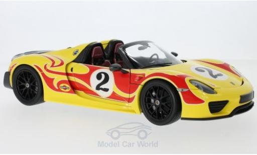 Porsche 918 1/18 Minichamps Spyder yellow/red Weissach-Package No.2 2015 Weissach Package diecast model cars