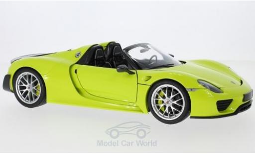 Porsche 918 1/18 Minichamps Spyder green/carbon 2015 Weissach Package diecast model cars