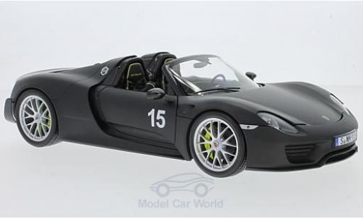 Porsche 918 1/18 Minichamps Spyder matt-black 2015 Weissach-Package diecast model cars