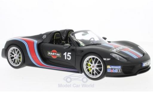 Porsche 918 2013 1/18 Minichamps Spyder matt-black Martini 2013 Weissach-Package diecast model cars