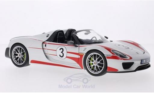 Porsche 918 2013 1/18 Minichamps Spyder white/Dekor 2013 Weissach Package No.3 Salzburg diecast model cars