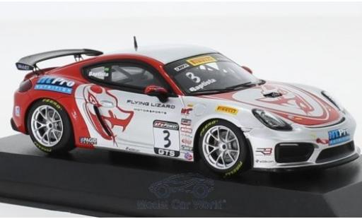 Porsche Cayman GT4 Clubsport 1/43 Minichamps GT4 Clubsport MR No.3 Flying Lizard Motorsports Pirelli World Challenge 2017 R.Baptista diecast model cars