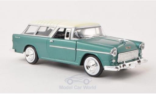 Diecast model cars Chevrolet Bel Air 1/24 Motormax Nomad metallic green/beige 1955 Chevrolet Bel Air 1/24 Motormax Nomad metallic green/beige 1955 diecast model cars