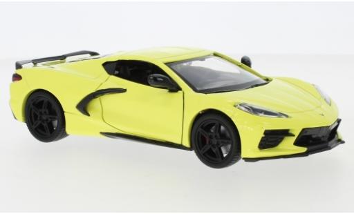 Diecast model cars Chevrolet Corvette 1/24 Motormax C8 Stingray yellow 2020 Chevrolet Corvette 1/24 Motormax C8 Stingray yellow 2020 diecast model cars