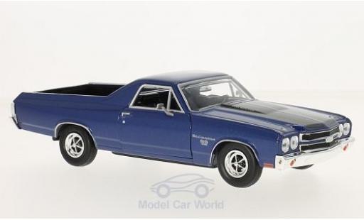 Chevrolet El Camino 1/24 Motormax metallic blue/black 1970 diecast model cars