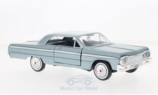 Chevrolet Impala 1/24 Motormax metallic blue 1964 ohne Vitrine diecast model cars