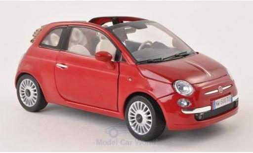 Diecast model cars Fiat 500 1/18 Motormax Cabrio red Fiat 500 1/18 Motormax Cabrio red diecast model cars