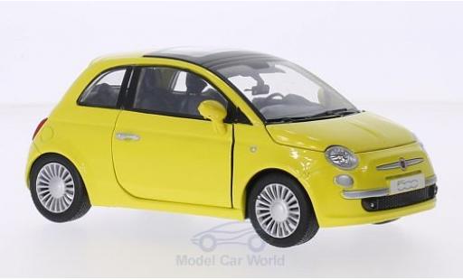 Diecast model cars Fiat 500 L 1/24 Motormax yellow 2007 Fiat 500 L 1/24 Motormax yellow 2007 diecast model cars