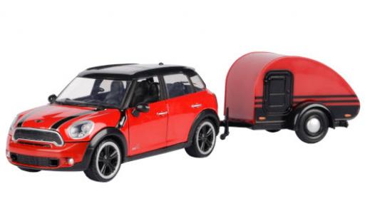 Diecast model cars Mini Cooper 1/24 Motormax S Countryman red/black avec caravane Mini Cooper 1/24 Motormax S Countryman red/black avec caravane diecast model cars
