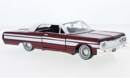 Chevrolet Impala 1/24 Motormax metallise red/white 1964 diecast model cars