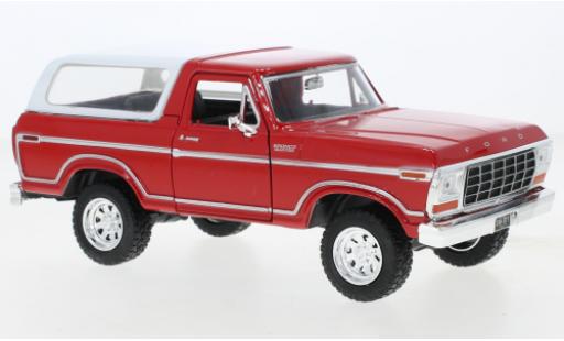 Diecast model cars Ford Bronco 1/24 Motormax Custom red/white 1978 Ford Bronco 1/24 Motormax Custom red/white 1978 diecast model cars