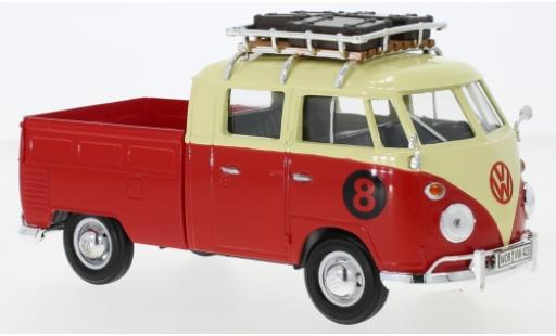 Diecast model cars Volkswagen T1 1/24 Motormax Doka beige/red mit Dachgepäckträger No.8 Volkswagen T1 1/24 Motormax Doka beige/red mit Dachgepäckträger No.8 diecast model cars