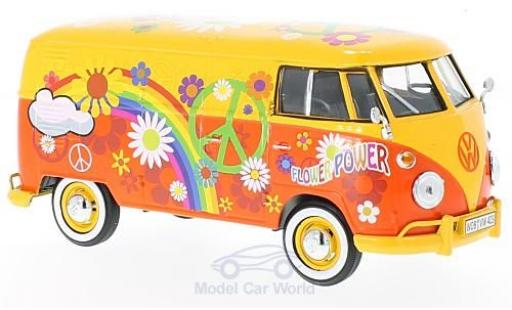 Volkswagen T1 B 1/24 Motormax yellow/Dekor Flower Power diecast model cars