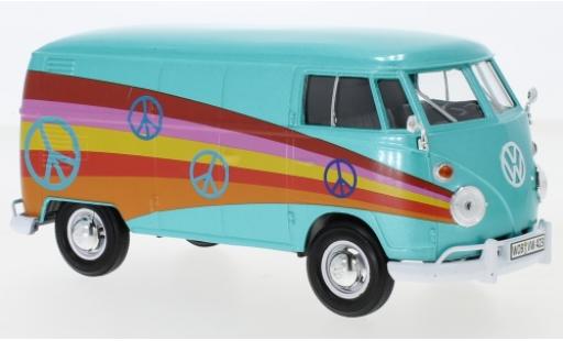Diecast model cars Volkswagen T1 1/24 Motormax Kasten metallic türkis/Dekor Volkswagen T1 1/24 Motormax Kasten metallic türkis/Dekor diecast model cars