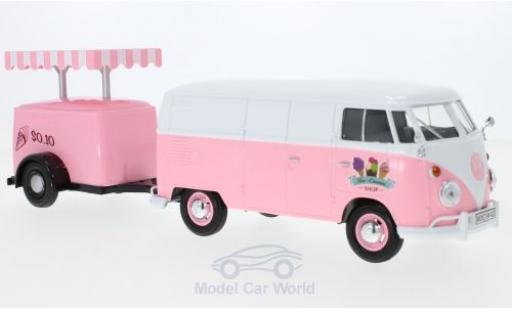 Diecast model cars Volkswagen T1 A 1/24 Motormax Kastenwagen pink/white Kastenwagen mit Kühlanhänger Volkswagen T1 A 1/24 Motormax Kastenwagen pink/white Kastenwagen mit Kühlanhänger diecast model cars