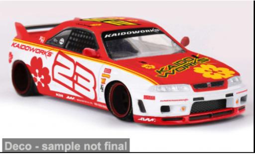 Diecast model cars Nissan Skyline GTR (R33) rot/weiss 1995 Kaido Stock Car V1 1/64 Mini GT