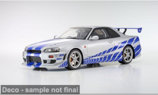 Nissan Skyline 1/12 Kyosho R34 GT-R silber/blau 2001 1:12
