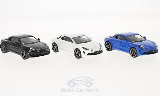 Alpine A110 1/43 Norev Renault Premiere Edition 3er-Set metallic blue/metallic white 2017 diecast model cars