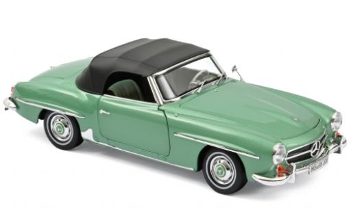 Diecast model cars Mercedes 190 1/18 Norev SL (W121 BII) metallic green 1957 SoftTop couché ein Mercedes 190 1/18 Norev SL (W121 BII) metallic green 1957 SoftTop couché ein diecast model cars