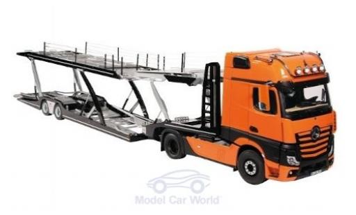 Diecast model cars Mercedes Actros 1/18 NZG GigaSpace 4X2 FH25 orange/black Autotransporter Mercedes Actros 1/18 NZG GigaSpace 4X2 FH25 orange/black Autotransporter diecast model cars