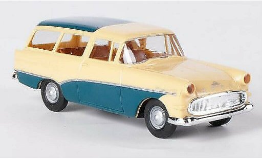 Opel Rekord P1 1/87 Brekina Caravan beige/blue-green diecast model cars