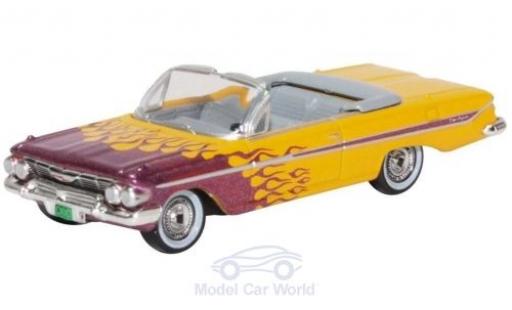 Chevrolet Impala 1/87 Oxford Convertible yellow/metallic purple 1961 Hot Rod diecast model cars
