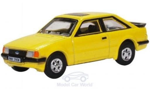 Diecast model cars Ford Escort 1/76 Oxford MK III XR3i yellow 1981 Ford Escort 1/76 Oxford MK III XR3i yellow 1981 diecast model cars