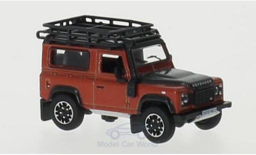 Land Rover Defender 1/76 Oxford 90 orange RHD Station Wagon diecast model cars