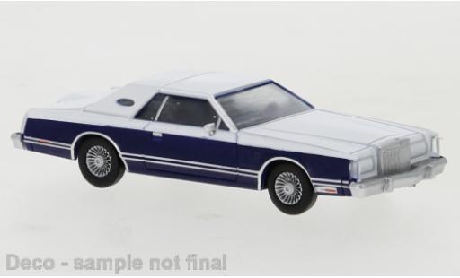 Diecast model cars Lincoln Continental 1/87 PCX87 Mark V white/metallic blue 1977 Lincoln Continental 1/87 PCX87 Mark V white/metallic blue 1977 diecast model cars