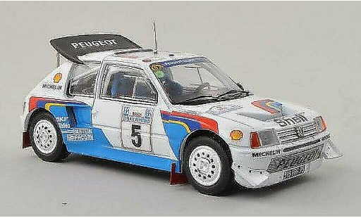 Peugeot 205 Turbo 16 1/43 IXO 16V Evo2 No.5 Rally Akropolis 1986 /J.Piironen diecast model cars