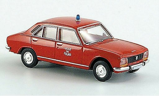 Peugeot 504 Berline 1/87 Brekina Saloon Ville de Tours Fire brigade-Limousine diecast model cars