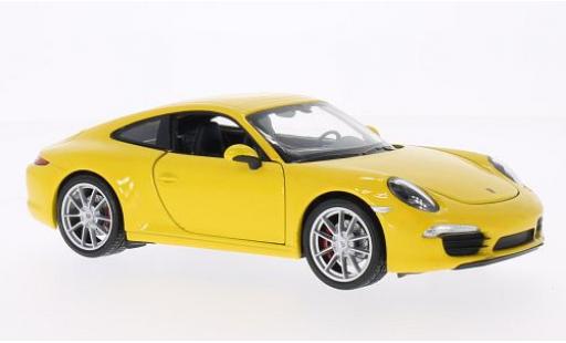 Porsche 991 1/24 Welly 911  Carr gelb 1:24 diecast model cars