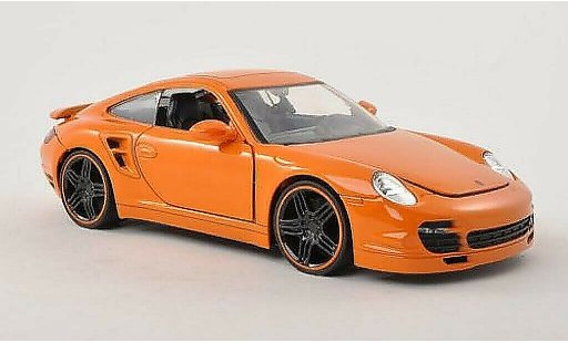 Porsche 911 Base 1/24 Jada Toys orange 2007 diecast model cars