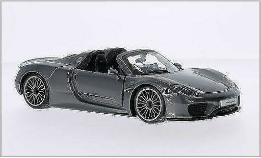 Porsche 918 Base 1/24 Burago Spyder metallic grey diecast model cars