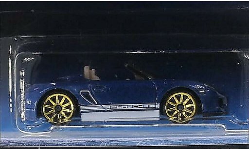 Porsche 718 Spyder 1/64 Hot Wheels metallic blue diecast model cars