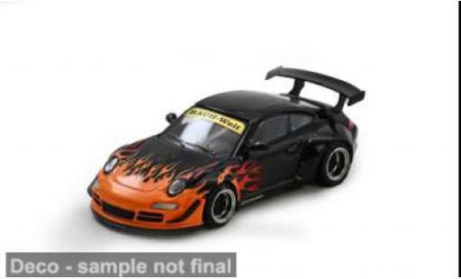 Porsche 997 RWB 1/64 INNO64 schwarz/orange 1:64 diecast model cars