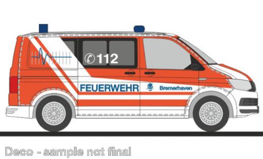 Diecast model cars Volkswagen T6 1/87 Rietze pompiers Bremerhaven Volkswagen T6 1/87 Rietze pompiers Bremerhaven diecast model cars