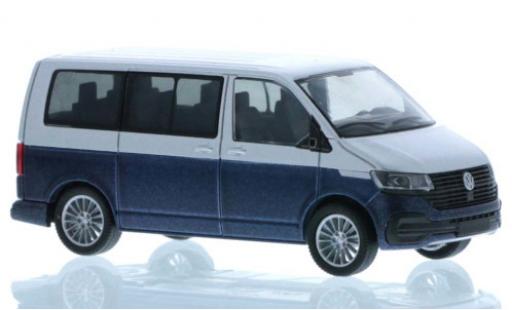 Diecast model cars Volkswagen T6 1/87 Rietze .1 grey/metallic blue court- empattement Volkswagen T6 1/87 Rietze .1 grey/metallic blue court- empattement diecast model cars