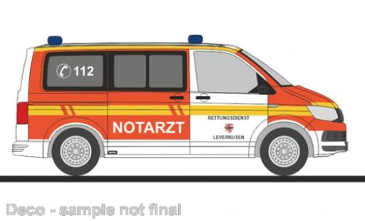 Diecast model cars Volkswagen T6 1/87 Rietze Bus Rettungsdienst Leverkusen 1:87 Volkswagen T6 1/87 Rietze Bus Rettungsdienst Leverkusen 1:87 diecast model cars