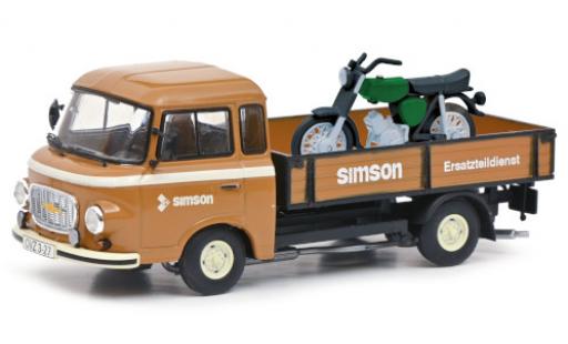 Diecast model cars Barkas B 1000 1/43 Schuco Pritsche Simson Ersatzteildienst mit Simson S51 Barkas B 1000 1/43 Schuco Pritsche Simson Ersatzteildienst mit Simson S51 diecast model cars