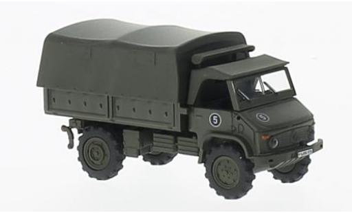 Diecast model cars Mercedes Unimog 1/87 Schuco S404 oliv Bundeswehr plateforme-toile Mercedes Unimog 1/87 Schuco S404 oliv Bundeswehr plateforme-toile diecast model cars