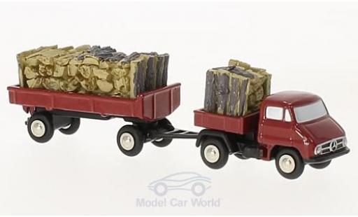 Diecast model cars Mercedes Unimog 1/90 Schuco U411 red mit Anhänger und Holzbeladung Mercedes Unimog 1/90 Schuco U411 red mit Anhänger und Holzbeladung diecast model cars