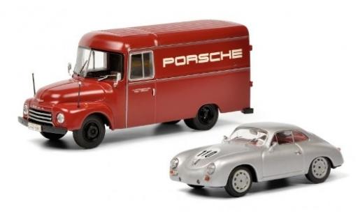 Opel Blitz 1/43 Schuco Kasten Porsche Rennsport avec Porsche 356 Rennfahrzeug diecast model cars